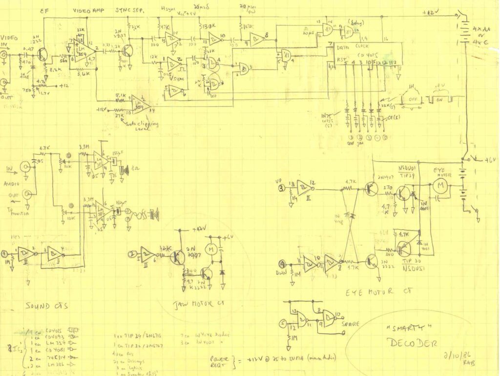 Smarty Bear decoder schematics, 1986, from the Ralph H. Baer Papers, The Strong, Rochester, New York, USA.