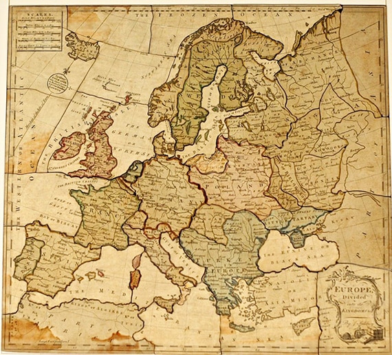 Europe Divided Into Its Kingdoms, jigsaw puzzle, 1766, The Strong, Rochester, New York, USA.