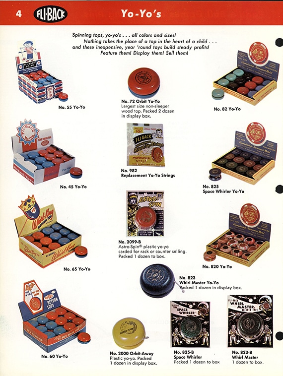 Fli-Back Sales Corporation, trade catalog, 1966, from The Stephen and Diane Olin Toy Catalog Collection. The Strong, Rochester, New York.