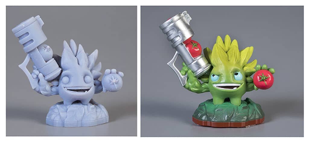 Skylanders Trap Team Figure prototype (left) and product sample (right), The Strong, Rochester, New York.