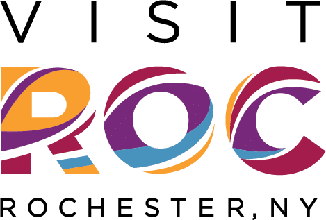 The logo for Visit Rochester, NY that says 