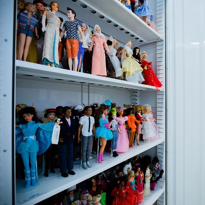 Dolls in collections storage