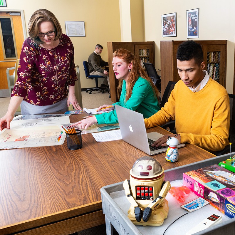 Librarian and researchers