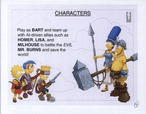 “The Simpsons’ Adventure” –character designs (Lisa the Bard, Milhouse the Wizard Apprentice, Valkyrie Marge, Homer the Barbarian, and Bart the Adventurer), about 2003. From the Don Daglow papers, 1977–2012. The Strong, Rochester, New York.