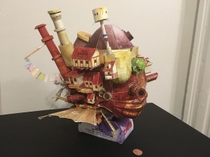 Completed Howl’s Moving Castle “Flying Type” Paper Craft Model, 2020, courtesy of the author.