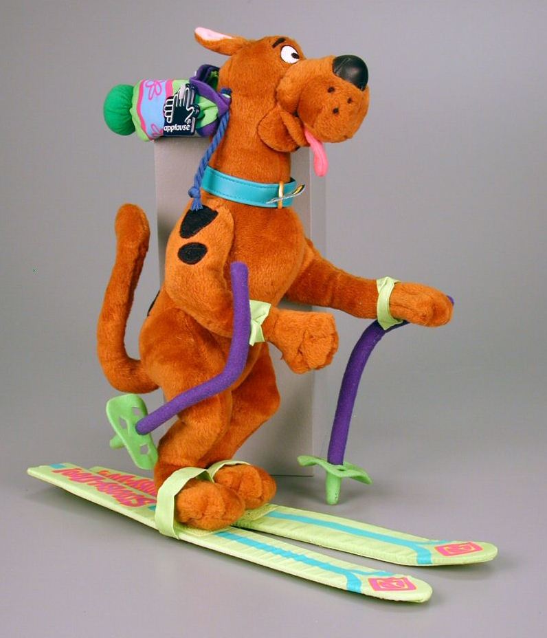 Goofy pooch Scooby-Doo digs a little hot-dogging, too. Plush figure, 1999, from the collection of Strong National Museum of Play.