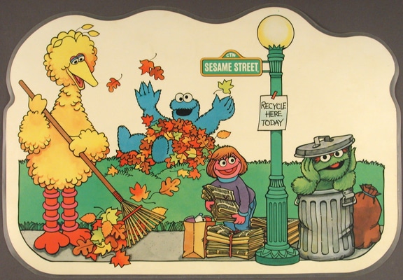 Sesame Street place mat, gift of William J. Tribelhorn, from the collection of Strong National Museum of Play.