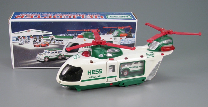 Hess Helicopter with Motorcycle and Cruiser, 2001, Amerada Hess Corporation, from the collection of Strong National Museum of Play