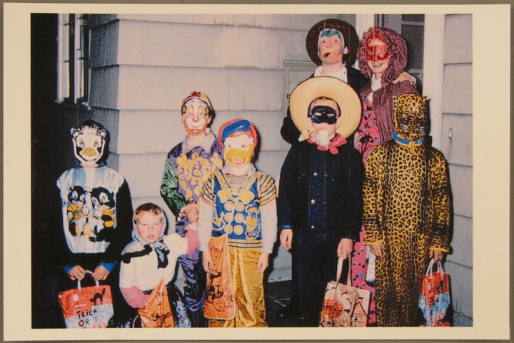 Photo of trick-or-treaters, about 1965. Gift of William J. Tribelhorn, from the collection of Strong National Museum of Play.