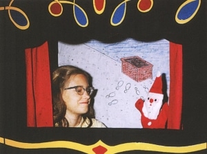 Photograph of Wendy Tribelhorn with Santa Claus puppet, 1962, gift of William Tribelhorn. The Strong, Rochester, New York.