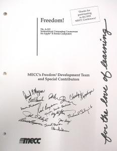 Cover page for MECC’s 1992 game 'Freedom!'