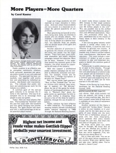  Carol Kantor, “More Players = More Quarters” RePlay magazine article, September 1976, The Strong, Rochester, New York.