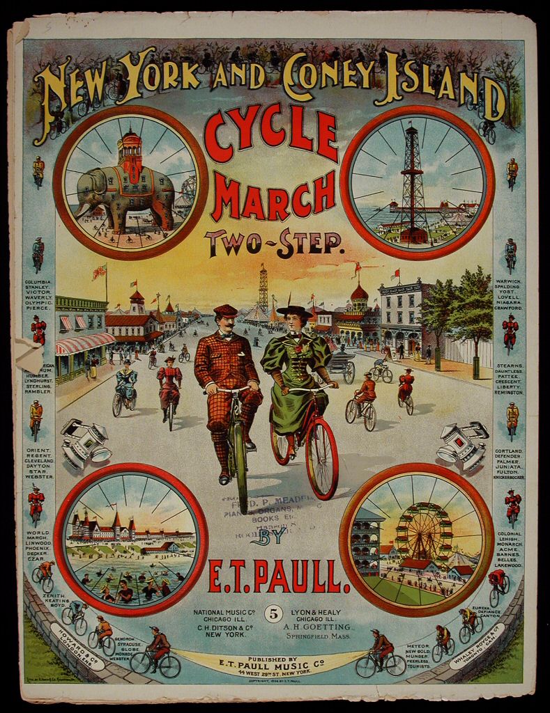 sheet music, New York and Coney Island Cycle March Two-Step, 1896, from the collection of Strong National Museum of Play