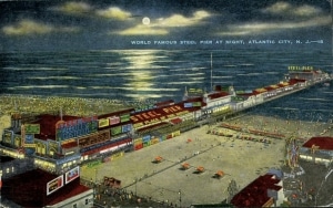 Postcard of the World Famous Steel Pier at Night, 1949. The Strong, Rochester, New York.