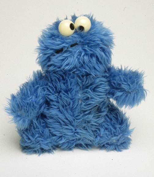 Cookie Monster stuffed animal, from the collection of Strong National Museum of Play.