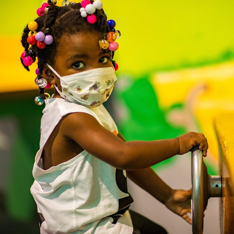 African american girl playing
