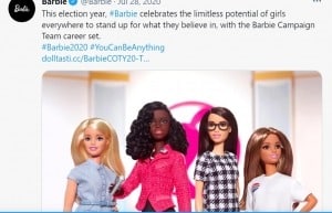 Barbie Twitter Post, July 28, 2020, courtesy of Creative Commons Attribution. 