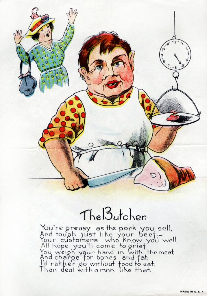 “The Butcher” valentine, about 1920, from the collection of Strong National Museum of Play