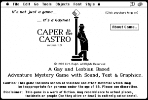 Caper in the Castro Title Screen