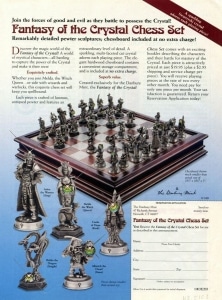 The Danbury Mint, Fantasy of the Crystal Chess Set, advertisement, about 2000.