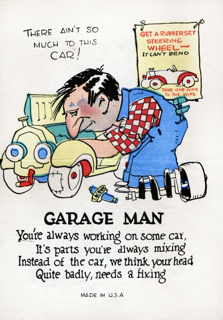 “Garage Man” valentine, about 1930, from the collection of Strong National Museum of Play