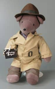 Humphrey Beargart teddy bear, North American Bear Co., Inc., 1983, gift of Sandra Shutt, courtesy of The Strong, Rochester, New York.