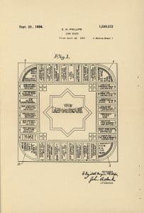 Landlords Game, patent (LeRoy Howard), The Strong, Rochester, New York. Monopoly, the most popular board game in history, began life as The Landlord's Game in 1904. Elizabeth Magie devised the game to point out the social pitfalls of unequal wealth among people. But instead, players greedily collected huge piles of money and property, delighting in opponents’ financial troubles. Circulated informally at first, the game only gained popularity when Pennsylvanian Charles Darrow produced the first commercial version in 1934. By that time, several changes had worked their way into Magie's educational tool. Players could raise rents by “building” houses and hotels, and creating a “monopoly” of properties allowed incredibly steep rents.