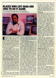 “Blacks Who Left Dead-End Jobs to Go It Alone,” BusinessWeek, February 20, 1984, The Strong, Rochester, NY.