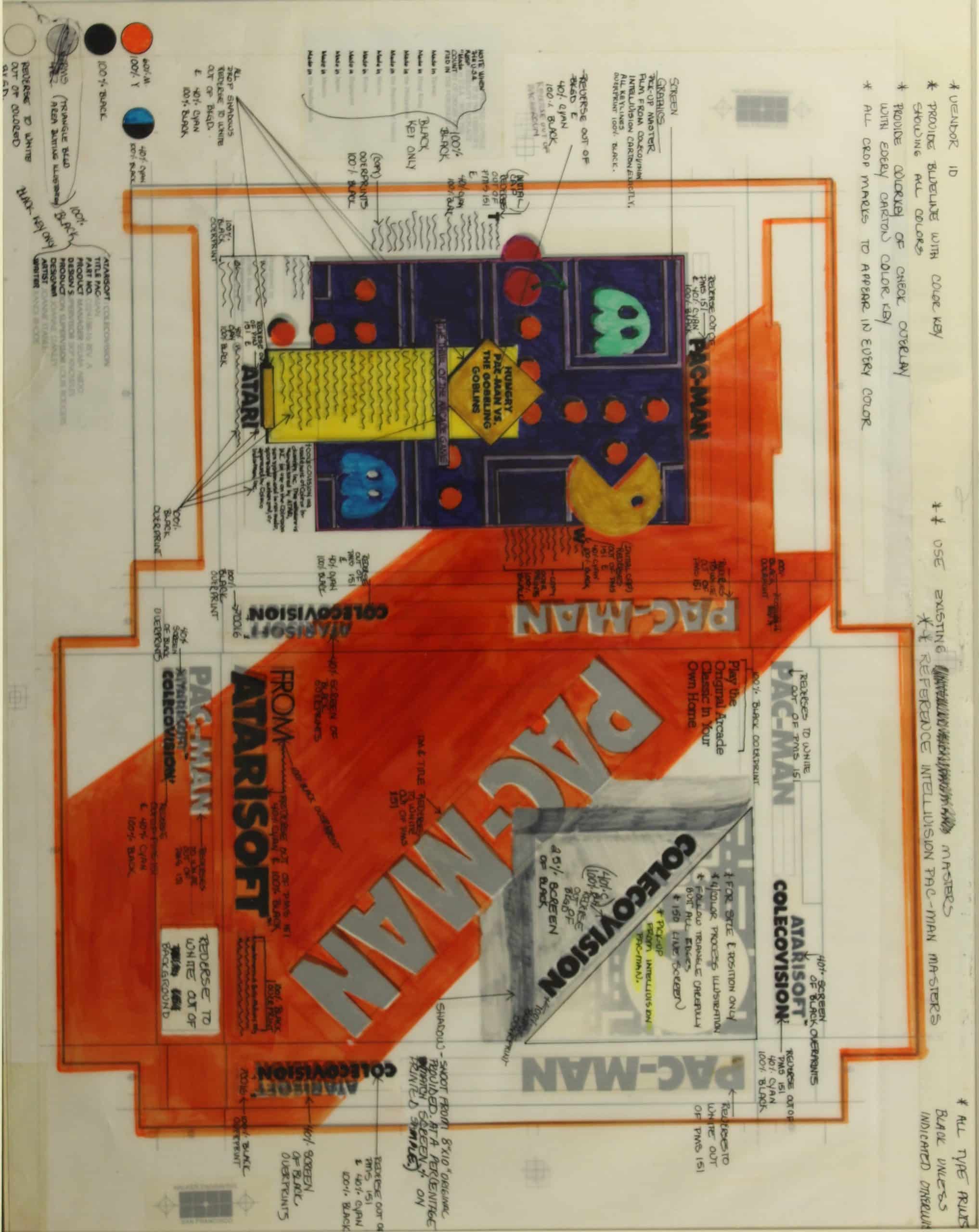 Mock-up of unreleased Atarisoft Pac-Man game for the Colecovision, Courtesy of The Strong, Rochester, NY.