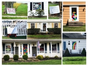 Neighborhood window and door art, photo courtesy of the author.