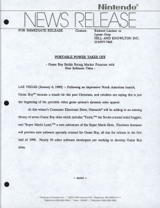Nintendo of America, Inc., Nintendo media kit, 1990