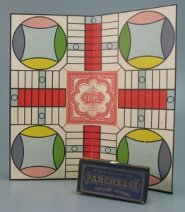 Parcheesi, about 1910. Gift of the Koronowski Family in Memory of Elizabeth A. (Brillhart) Koronowski, The Strong, Rochester, New York.