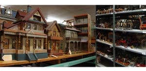 Row of Dollhouses & shelving, The Strong, Rochester, New York