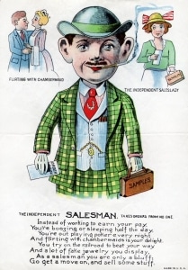 Salesman Valentine, about 1920. 