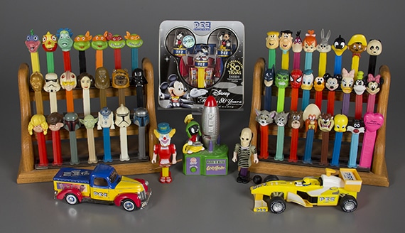 collection of PEZ dispensers