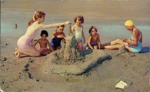 Sunny Day at the Beach, Postcard, 1950, Courtesy of The Strong, Rochester, New York