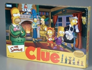 The Simpsons Clue board game, Hasbro Inc., 2002