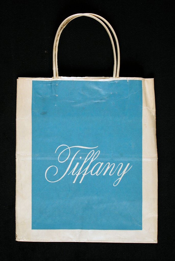 Tiffany shopping bag, gift of Roy Eddey, courtesy of The Strong, Rochester, New York.