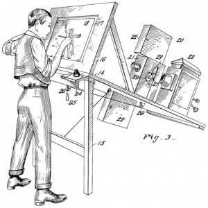 Drawing from Max Fleischer Rotoscope Patent Application