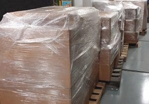 Unprocessed Atari material on pallets, June 2014, The Strong, Rochester, New York