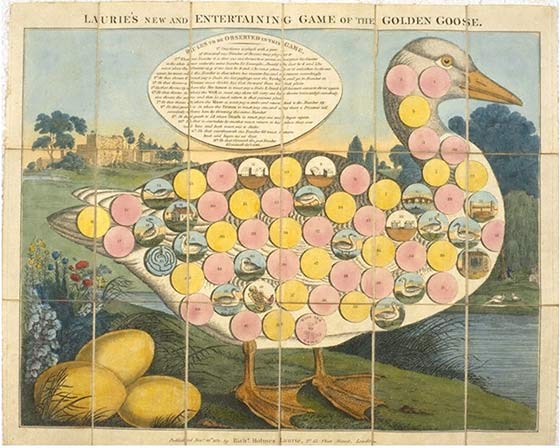 Laurie's New and Entertaining Game of Goose, United Kingdom, 1831, from the collection of the V&A Museum of Childhood.