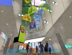 Rendering of exhibit from below