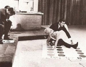 Johnny Carson playing Twister with his guest, Eva Gabor. The audience’s laughter nearly stopped the show.