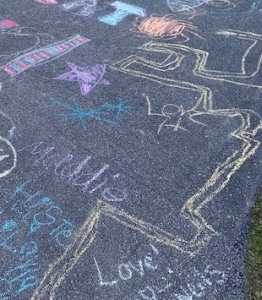 Closeup of driveway chalk maze, 2020. Courtesy of the author.