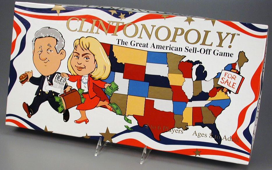 Clintonopoly board game, Opoly Games N Things, 1995