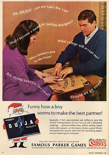 An advertisement from 1968 both illustrates and mentions that “a boy seems to make the best partner!”