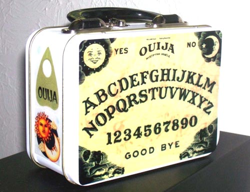 Popular culture dictates that everything under the sun is made into a lunchbox. Did this come with a combination thermos and planchette?