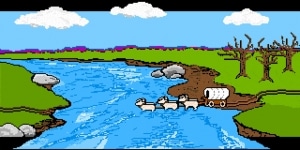 Screen shot from The Oregon Trail, MECC, 1990, The Strong, Rochester, New York.