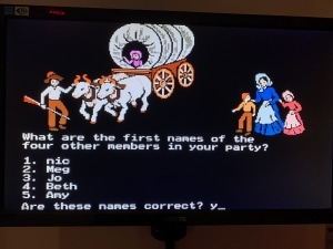 Screen shot from The Oregon Trail, MECC, 1990, The Strong, Rochester, New York.