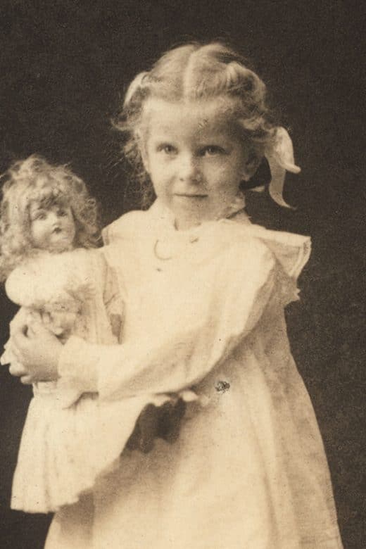 Margaret Woodbury as child with doll Mabel
